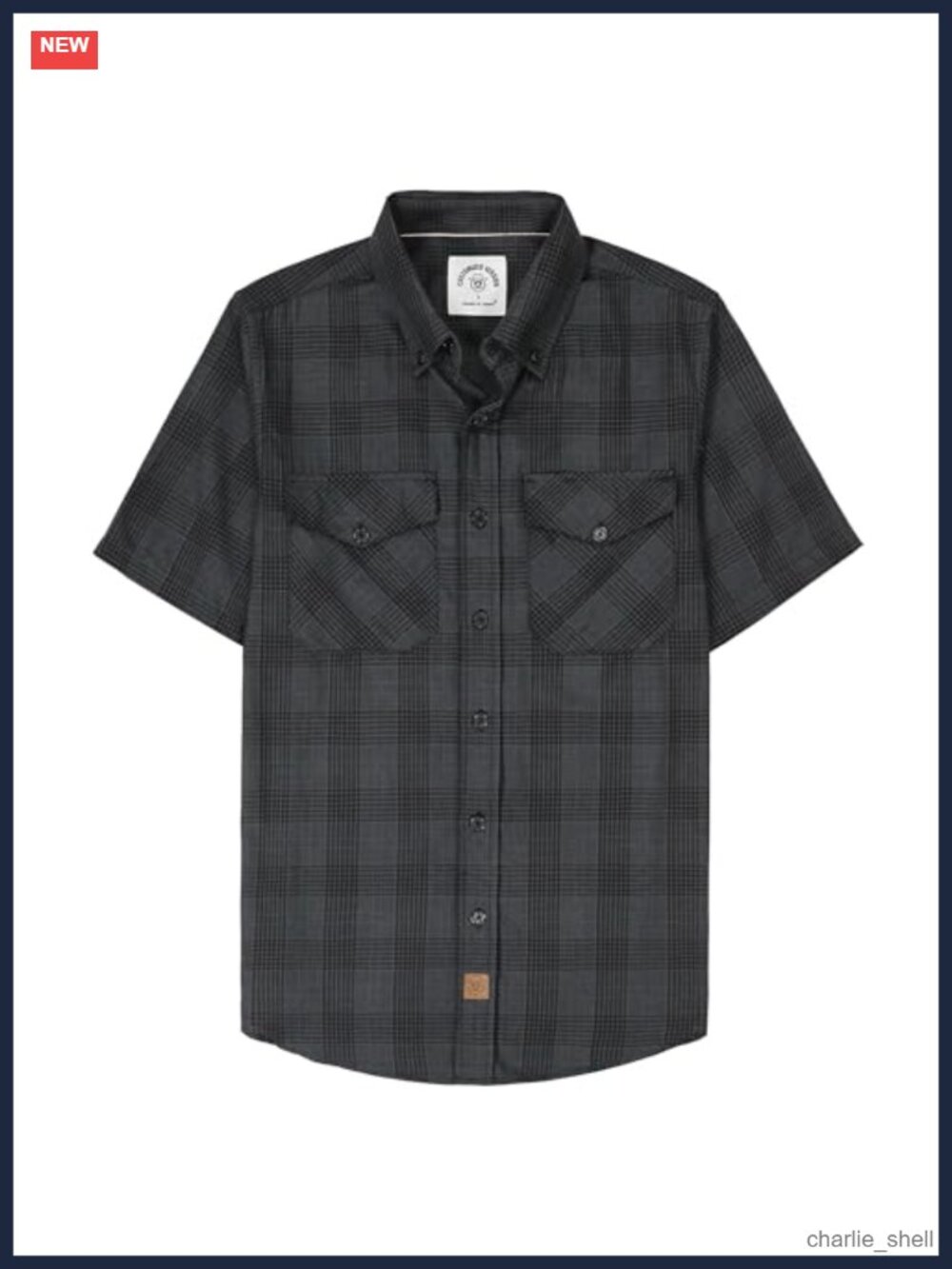 Mens Short Sleeve Button Down Shirt Plaid Regular Fit Casual